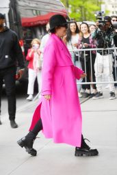 Kris Jenner in a Pink Trench Coat and a Wide Brim Hat - New York 05/01/2022