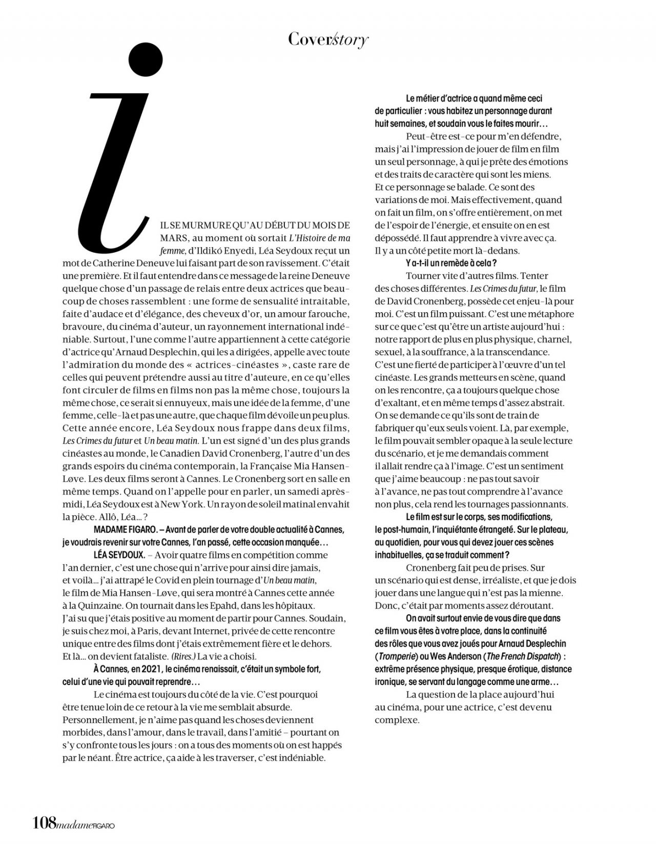 Léa Seydoux Daily — Léa Seydoux in Madame Figaro May 13th, 2022 by
