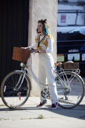 Lucy Hale - Riding a Bike on a Film Set in La 05/08/2022