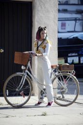 Lucy Hale   Riding a Bike on a Film Set in La 05 08 2022   - 91