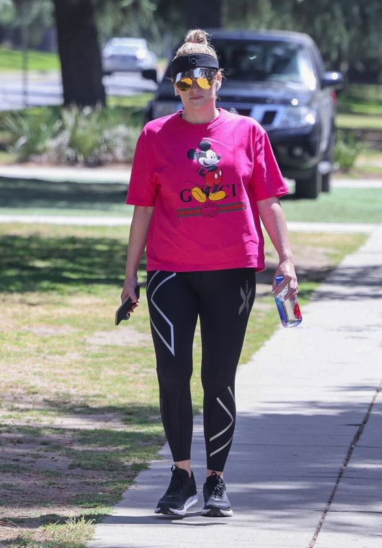 Rebel Wilson Wears a Gucci Mickey Mouse Tee   Griffith Park in LA 05 10 2022   - 61