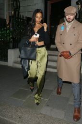 Rochelle Humes - Leaving Mayfair Private Members Club Annabes in London 04/29/2022