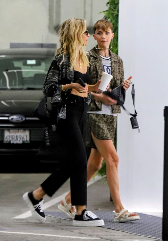 Ruby Rose in a Fendi Outfit and Milly Gattegno Shopping at Kith in West Hollywood 04/29/2022