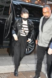 Selena Gomez in Long Leather Doat at Lattanzi in New York 05/10/2022