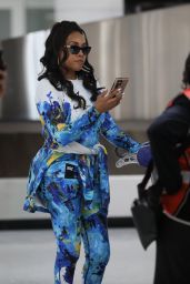 Vivica A. Fox in a Tie-Died Tracksuit - LAX in Los Angeles 05/16/2022