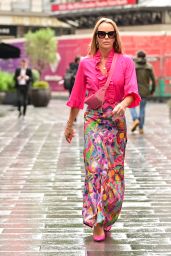 Amanda Holden in a Frilly Pink Shirt and Bold Maxi Skirt - London 06/29/2022