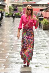 Amanda Holden in a Frilly Pink Shirt and Bold Maxi Skirt - London 06/29/2022