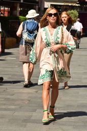 Amanda Holden in a High Split Short Patterned Dress - London 06/22/2022