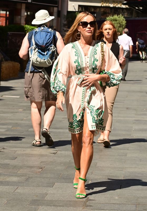 Amanda Holden in a High Split Short Patterned Dress - London 06/22/2022