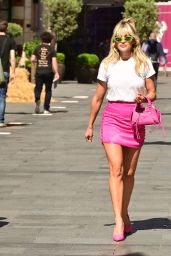 Ashley Roberts Wearing a Pink Mini Skirt in London 06/22/2022