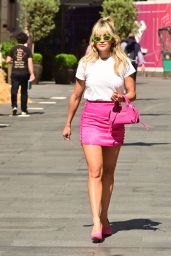 Ashley Roberts Wearing a Pink Mini Skirt in London 06/22/2022