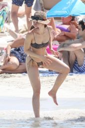Aurora Ramazzotti in a Black Bikini on the Beach in Formentera 06/17/2022