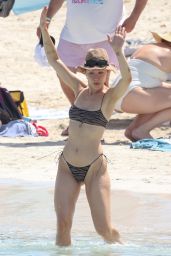 Aurora Ramazzotti in a Black Bikini on the Beach in Formentera 06/17/2022