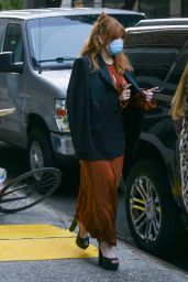 Bryce Dallas Howard Wearing a Burnt Orange Dress With a Blazer on Top 06/10/2022