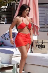 Chloe Ferry in a Red Bikini in Turkey 06/03/2022