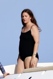 Drew Barrymore in a Black Swimsuit - Capri 06/20/2022
