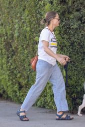 Jodie Foster Wearing a Black Lives Matter T shirt and Sandals   LA 06 20 2022   - 50