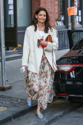 Katie Holmes in a Floral Dress and Blue Flats   New York 06 29 2022   - 39