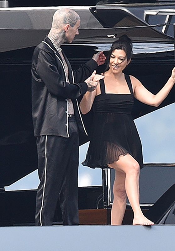 Kourtney Kardashian and Travis Barker on Their Boat - Portofino 05/24/2022