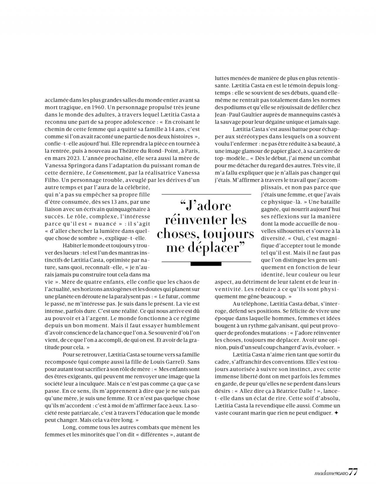 Laetitia Casta - Madame Figaro Magazine 06/03/2022 Issue • CelebMafia