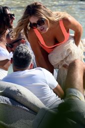 Laura Anderson in a Coral Swimsuit in Mykonos 06 10 2022   - 71