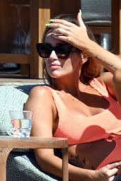 Laura Anderson in a Coral Swimsuit in Mykonos 06 10 2022   - 27
