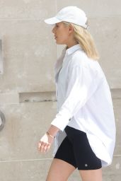 Mollie King in a Loose-fit Shirt and Baseball Hat - London 06/26/2022