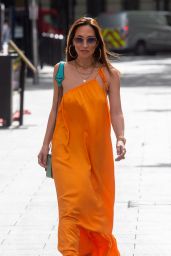 Myleene Klass in an Orange Wrap Dress   London 06 17 2022   - 61
