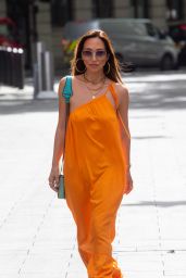 Myleene Klass in an Orange Wrap Dress - London 06/17/2022