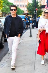 Naomi Watts in a White Sweater and Bright Red Skirt - New York 06/14/2022