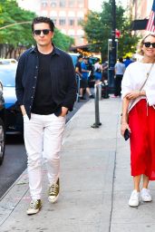 Naomi Watts in a White Sweater and Bright Red Skirt - New York 06/14/2022