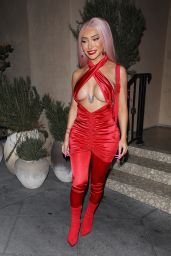 Nikita Dragun in An All Red Ensemble at LAVO Ristorante in West Hollywood 06/23/2022