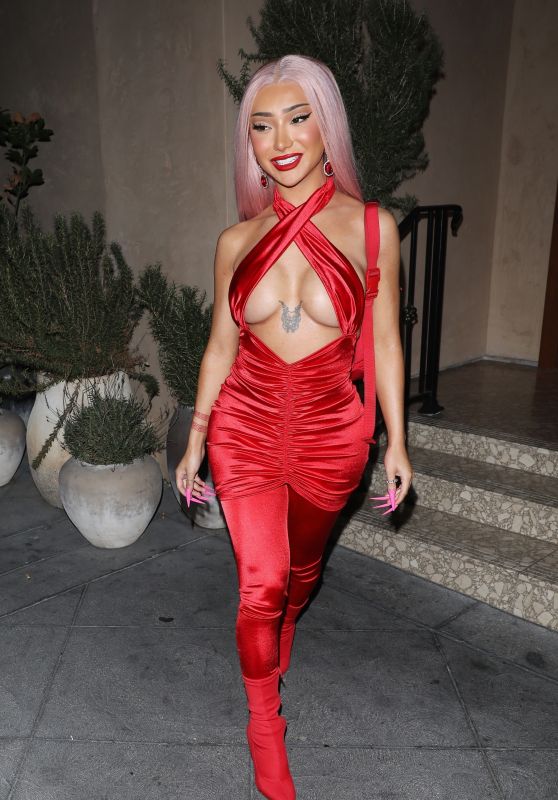 Nikita Dragun in An All Red Ensemble at LAVO Ristorante in West Hollywood 06/23/2022
