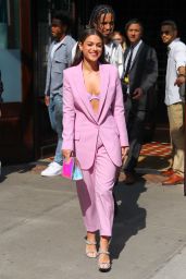 Odeya Rush in a Pink Pantsuit in New York 06/13/2022