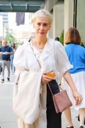 Sarah Paulson in a White Top and Black Jeans - New York 06/16/2022