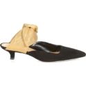 The Row Coco Bow Suede & Silk Mules