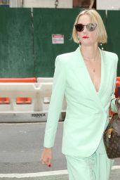 Vanessa Price in an Aqua Pants Suit and Louis Vuitton Bag - New York City 06/27/2022