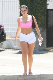 Addison Rae in a Pink Sports Bra - West Hollywood 07/11/2022
