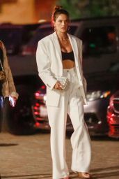 Alessandra Ambrosio Wears White blazer Over a Black Bra - Malibu 07/28/2022