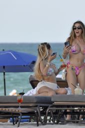 Alexa Dellanos and Lyna Perez on the beach in Miami 07/09/2022
