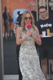 Amanda Holden in a Floral Dress at Heart Radio in London 07/05/2022