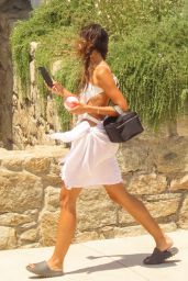 Amelia Marni in a White Swimsuit in Mykonos 07/07/2022