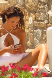Amelia Marni in a White Swimsuit in Mykonos 07/07/2022
