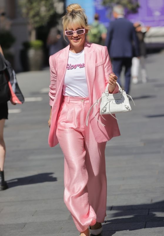 Ashley Roberts in a Pink Trouser Suit - London 07/08/2022