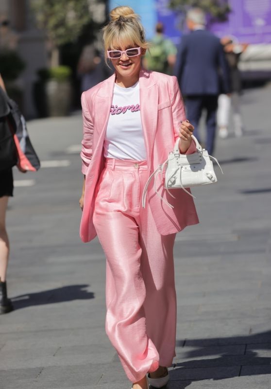 Ashley Roberts In A Pink Trouser Suit London 07 08 2022 | celebmafia