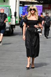 Ashley Roberts in a Puff Sleeve Midi With Midriff-Baring Cut-Outs - Leicester Square London 07/13/2022