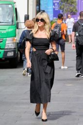 Ashley Roberts in a Puff Sleeve Midi With Midriff-Baring Cut-Outs - Leicester Square London 07/13/2022
