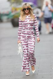 Ashley Roberts in a Typographical Print Top and Matching Trousers - London 07/26/2022