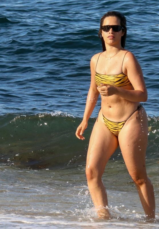 Camila Cabello Wearing an Animal Print Bikini on the Beach in Coral Gables 07/08/2022