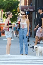 Camila Mendes - Walking Her Dog in NYC 07/03/2022